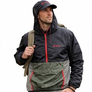 Cotopaxi Teca Half Zip Windreaker in Black & Gray, size S